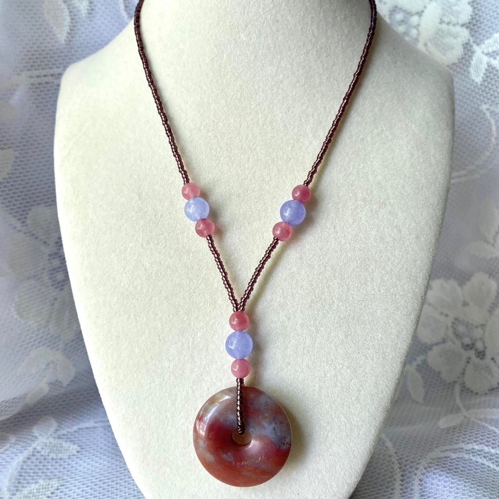Elegant Pink and Purple Beaded Necklace